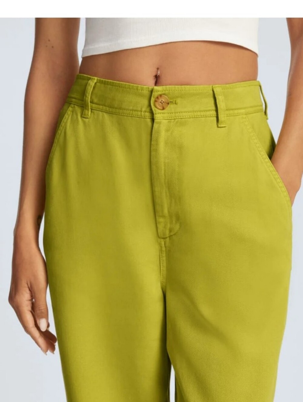 Everlane High-Rise Relaxed Olive Green Chino - Picture 7 of 8